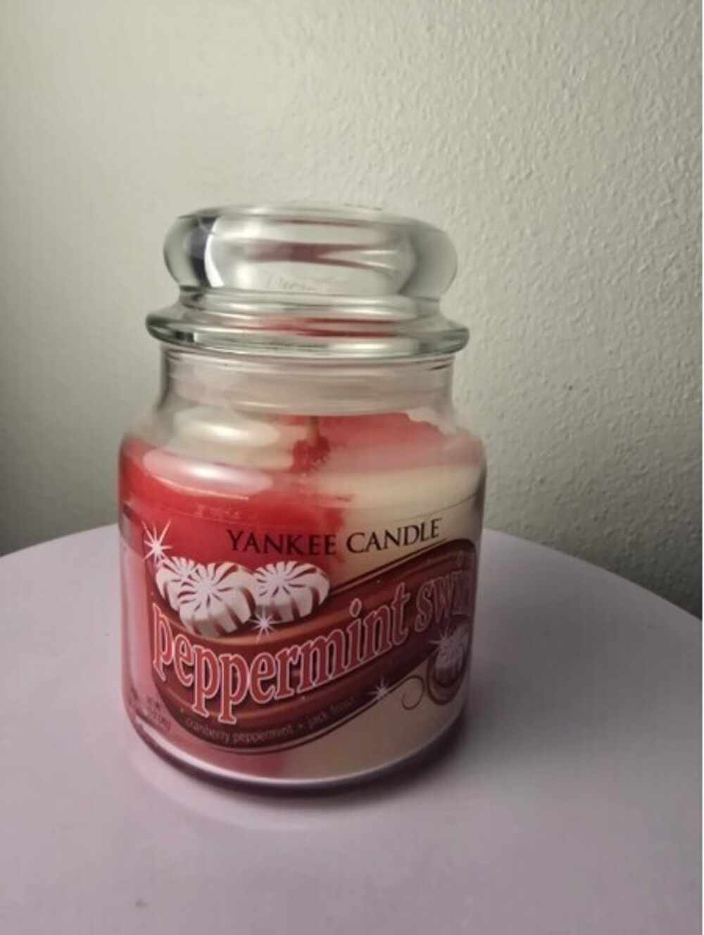 Unused Yankee Candle Peppermint Swirls 12 oz Jar Candle - Retired/Rare